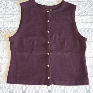 Madewell Sleeveless Knit Button-Up Sweater Sz L NWOT